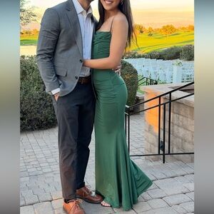 Green Gown with Ribbed Bodice (Perfect Wedding Guest Dress!)